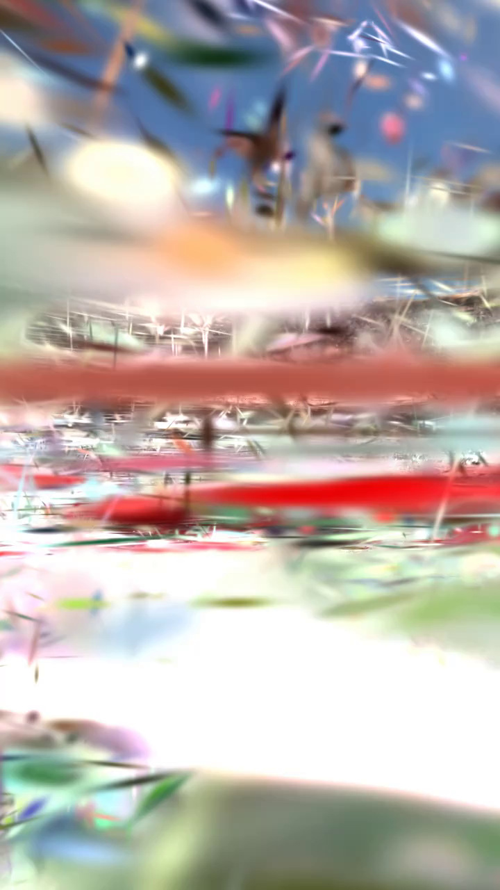 Bullring render from the GLOMAP run: red and white smears with no readable structure.